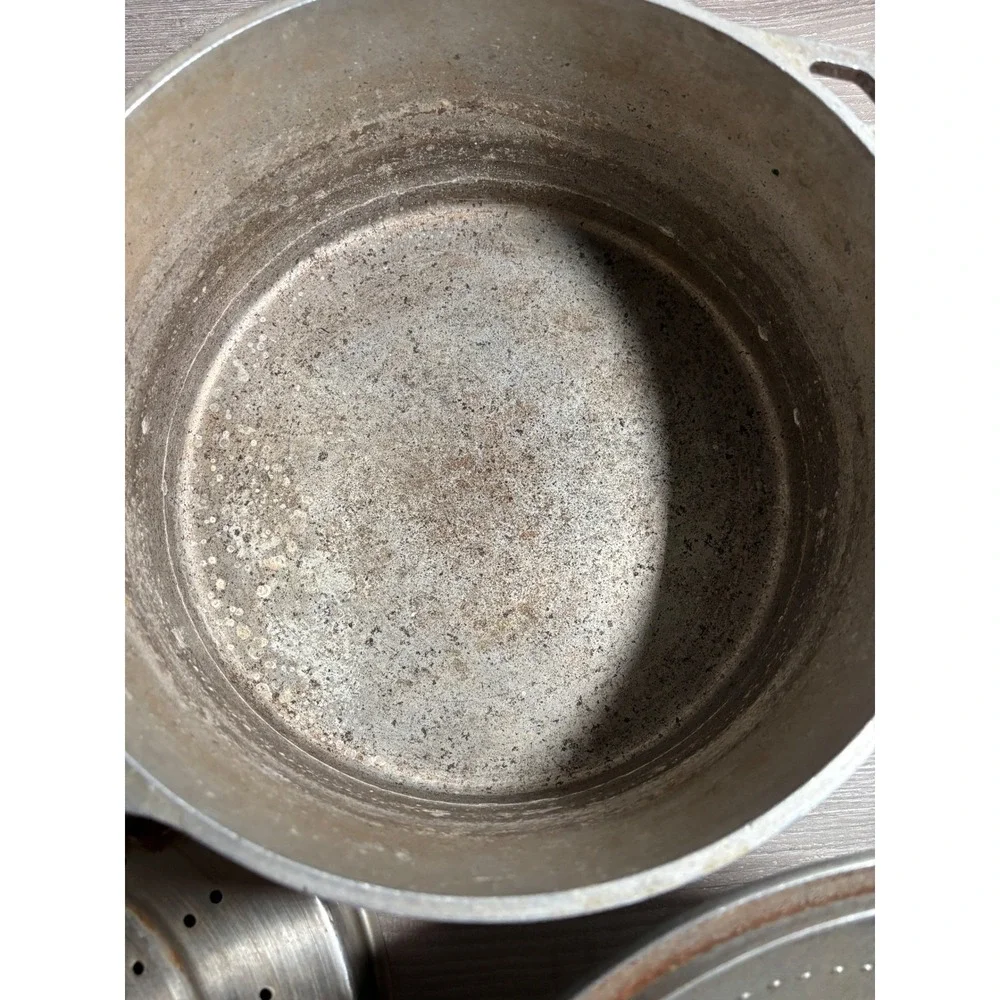 Vintage Super Maid Cast Aluminum Dutch Oven Self Basting Lid Steamer Insert